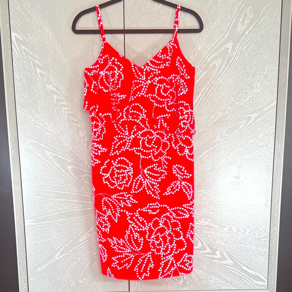 Karl Lagerfeld Red and White Floral Mini Dress